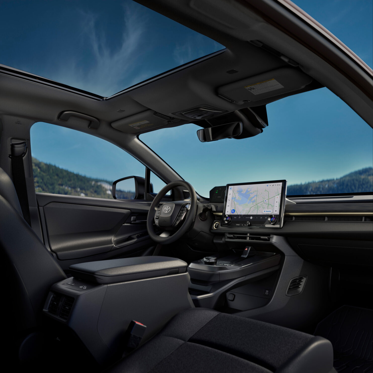 NACS is standard, as are J1772 and CCS1 adapters; Toyota’s 10–80 percent charging estimate assumes ideal conditions.